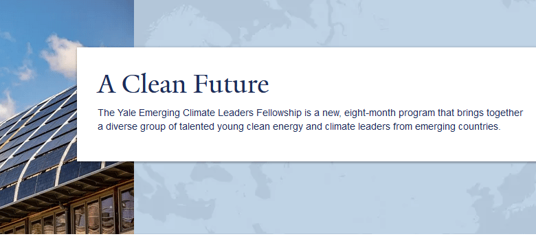 A picture of Yale Emerging Climate Leaders Fellowship