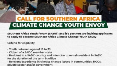 PICTURE OF CALL FOR APPLICATION SAYoF SOUTHERN AFRICA CLIMATE CHANGE YOUTH ENVOY