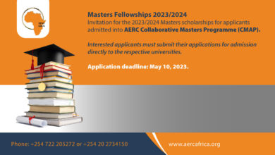 AERC Masters Fellowships 2023/2024 scholarships