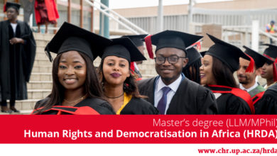 Master's Degree (LLM/MPhil)in Human Rights & Democratisation in Africa (25 full-scholarships available)