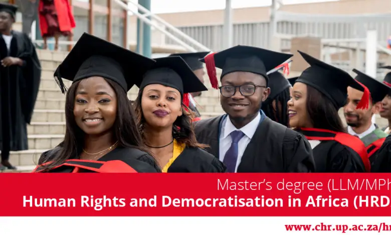 Master's Degree (LLM/MPhil)in Human Rights & Democratisation in Africa (25 full-scholarships available)