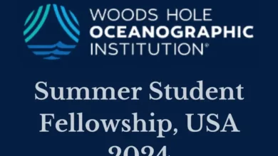 Woods Hole International Summer Student Fellowship program, USA 2024.APPLY NOW!