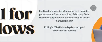 Applications are now open for the 2024 Pollicy's Fellowship Programme for young Africans !