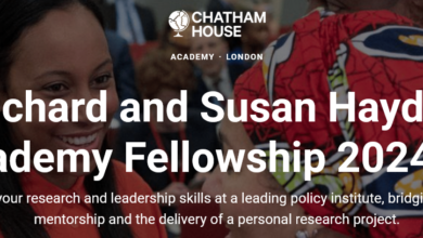Apply for the Fully-funded Chatham House Richard and Susan Hayden Academy Fellowship (monthly stipend of £2,365)!