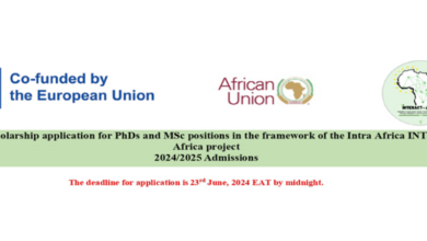 Intra Africa INTERACT-Africa Project Call for Scholarship Application for PhD and MSc positions for 2024/25 Admissions!